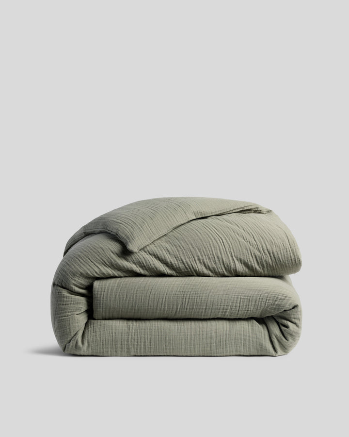 Organic Cloud Cotton Duvet Cover - FINAL SALE (Moss)